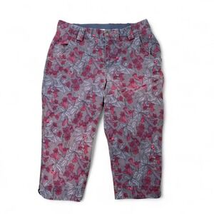 Duluth Trading Women's Size 10 Gardening Outdoor Capri Pants Plants Floral